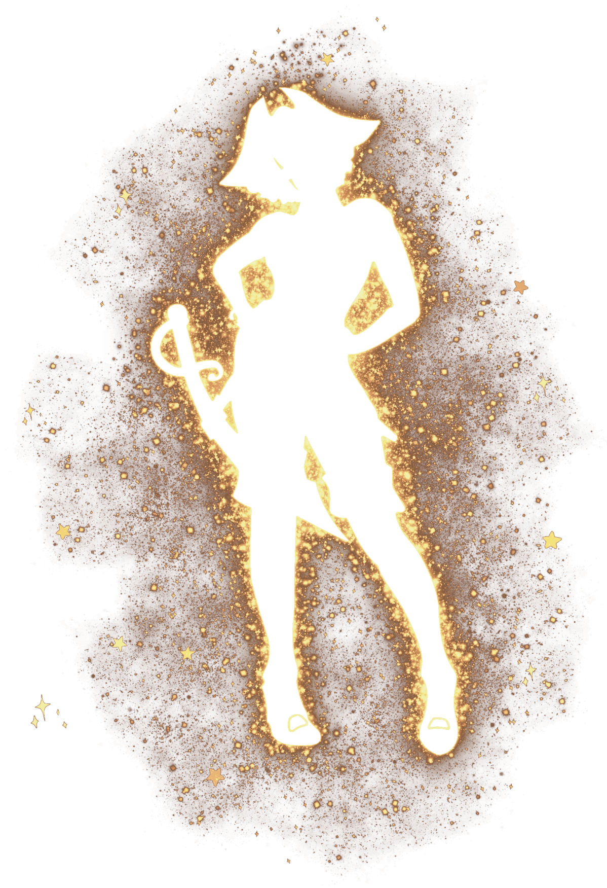 Silhouette étincelante de Mademoiselle Pirate pour un jeu de 7 familles maritime, un jeu de cartes marin et jeu maritime pédagogique.